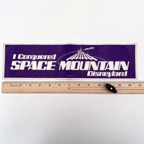 I Conquered Space Mountain Disneyland Bumper Sticker 1977 For Cast Members Only - Picture 6 of 10